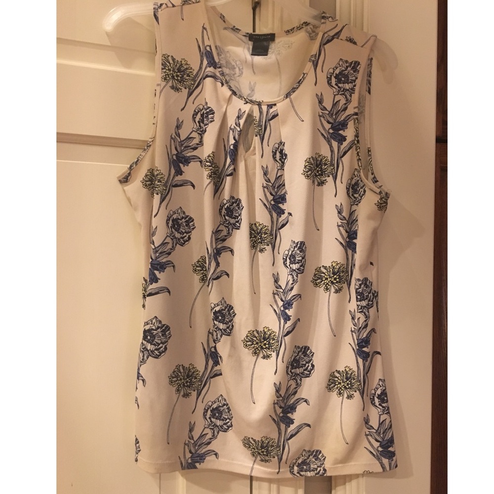 Loft sleeveless floral blouse